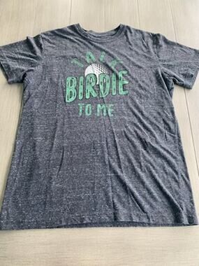 State of Mind “Talk Birdie to Me” T‑Shirt M • Black Graphic Golf Tee